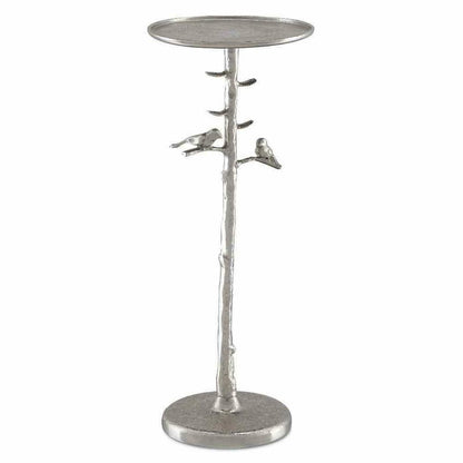 Polished Nickel Piaf Silver Drinks Table Side Tables Sideboards and Things By Currey & Co