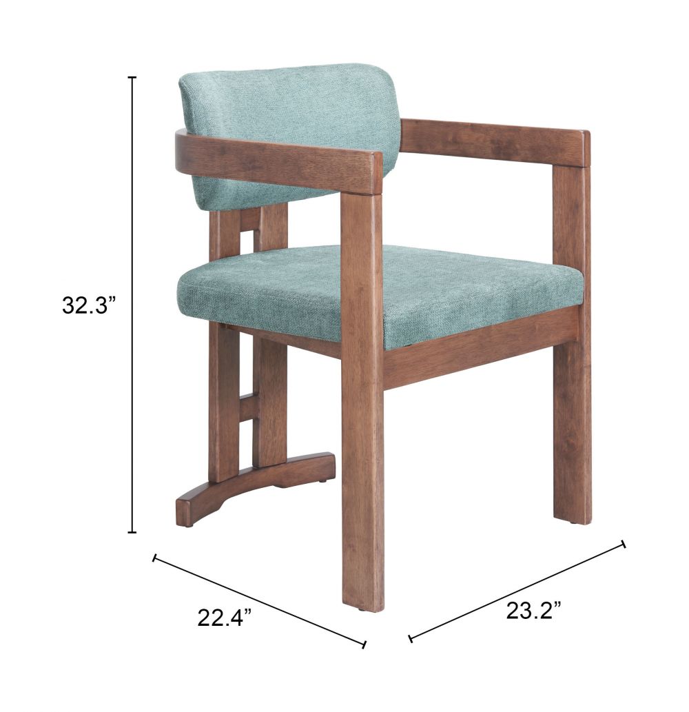 Zuo Modern Poly Moss Gray Fabric Dining Chair