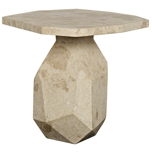 Polyhedron Marble Geometric Side Table-Side Tables-Noir-Sideboards and Things