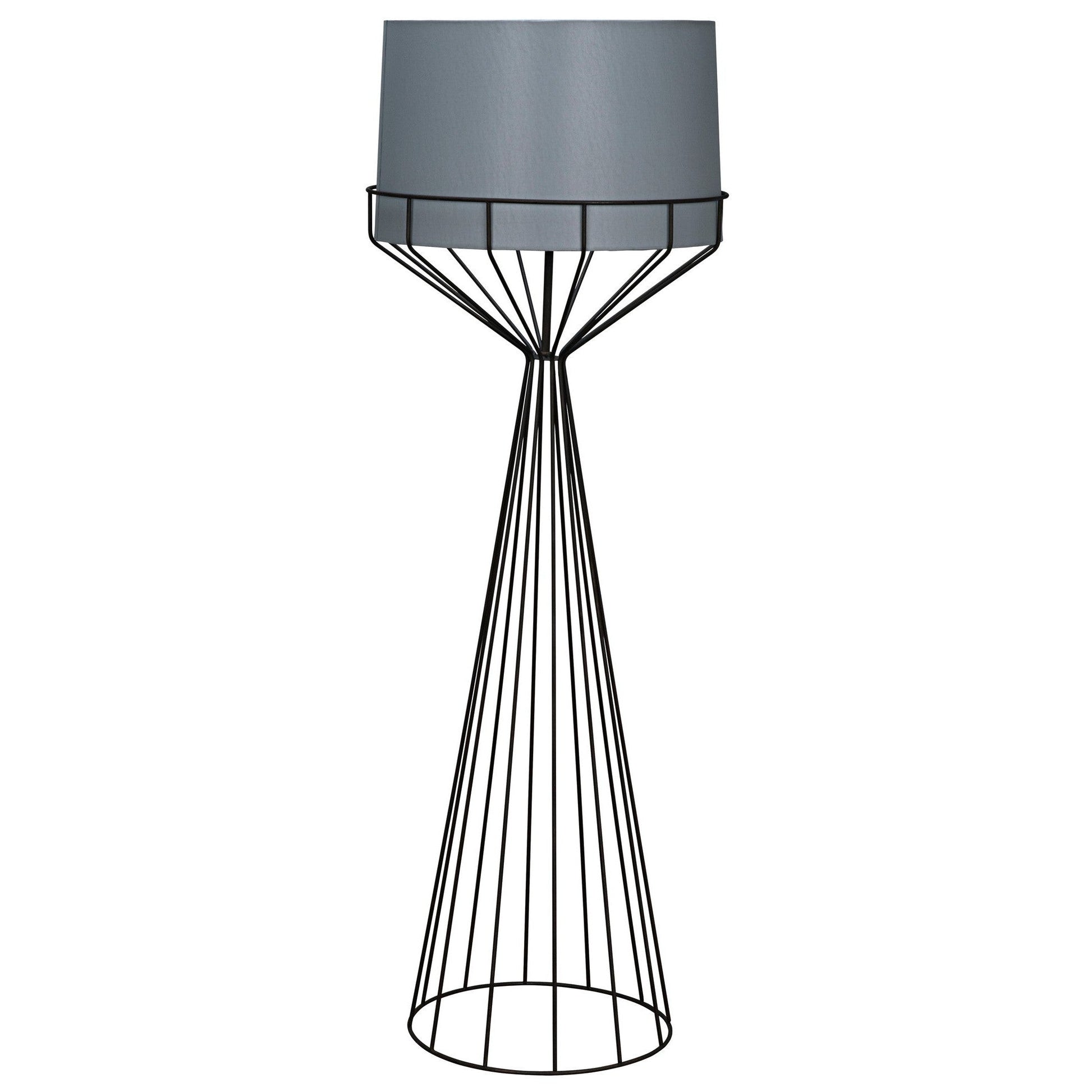 Portal Black Steel Floor Lamp-Floor Lamps-Noir-Sideboards and Things