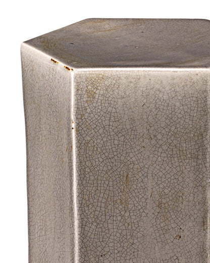 Porto Large Grey Ceramic Mid Century Modern Side Table Side Tables Sideboards and Things By Jamie Young