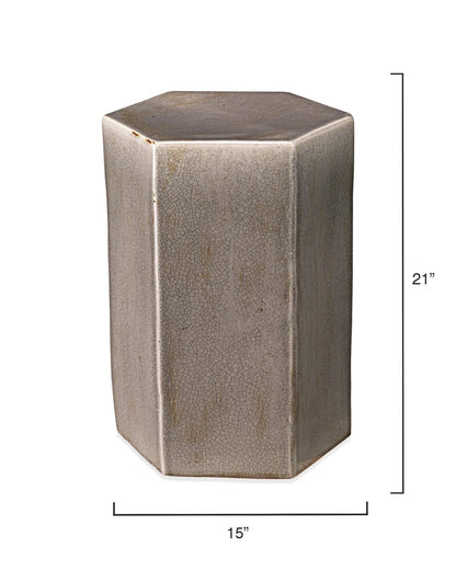 Porto Large Grey Ceramic Mid Century Modern Side Table Side Tables Sideboards and Things By Jamie Young