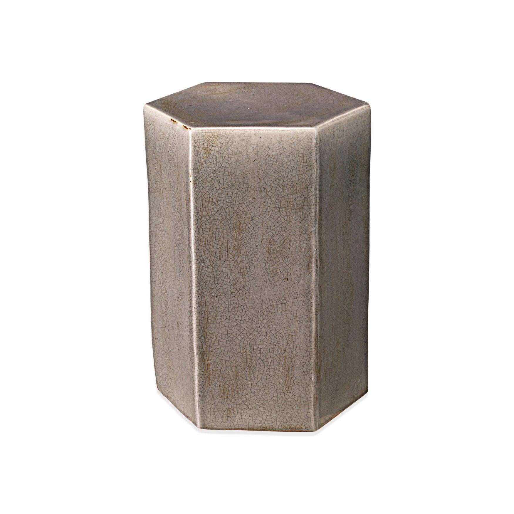 Porto Large Grey Ceramic Mid Century Modern Side Table Side Tables Sideboards and Things By Jamie Young