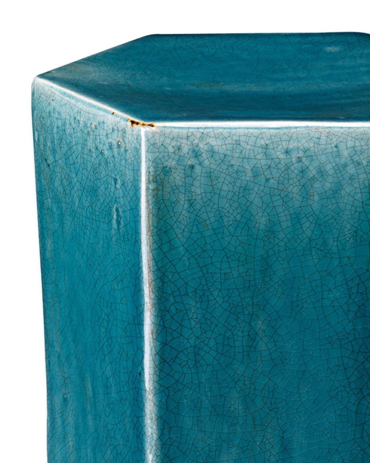 Porto Large Light Blue Ceramic Mid Century Modern Side Table Side Tables Sideboards and Things By Jamie Young