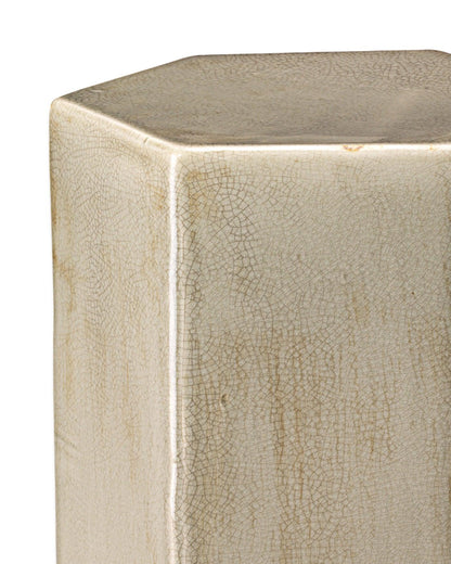 Porto Large Taupe Ceramic Mid Century Modern Side Table Side Tables Sideboards and Things By Jamie Young