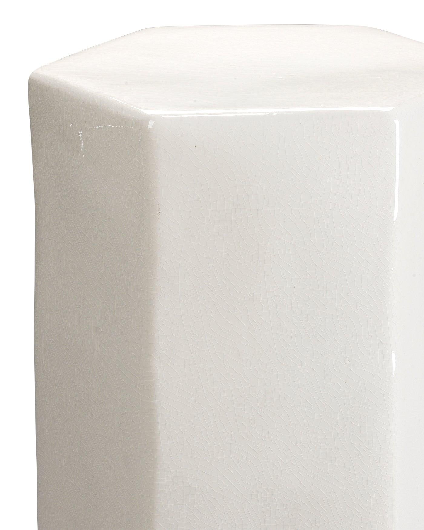 Porto Large White Ceramic Mid Century Modern Side Table Side Tables Sideboards and Things By Jamie Young