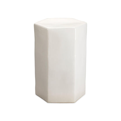 Porto Large White Ceramic Mid Century Modern Side Table Side Tables Sideboards and Things By Jamie Young