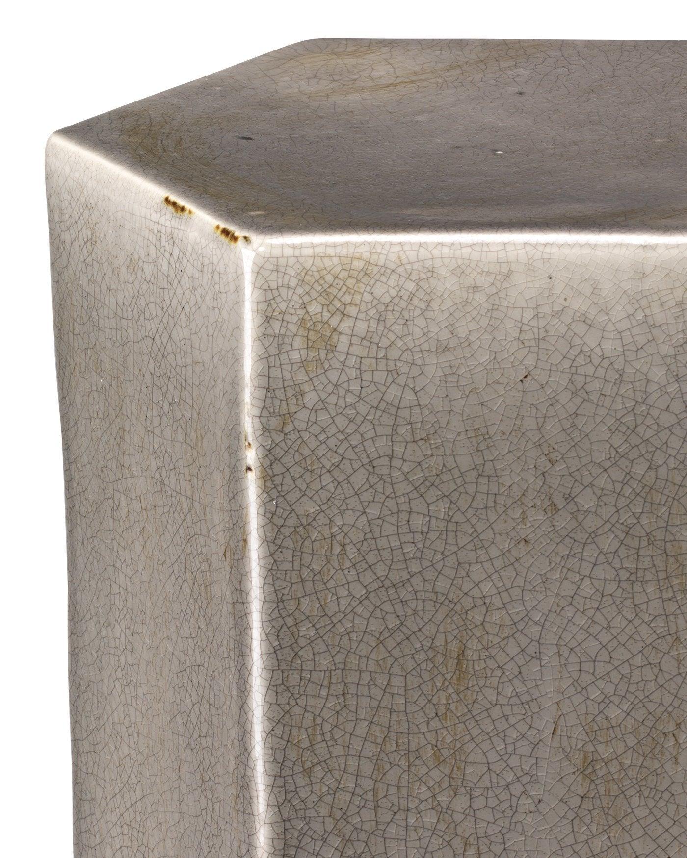 Porto Small Grey Ceramic Mid Century Modern Side Table Side Tables Sideboards and Things By Jamie Young