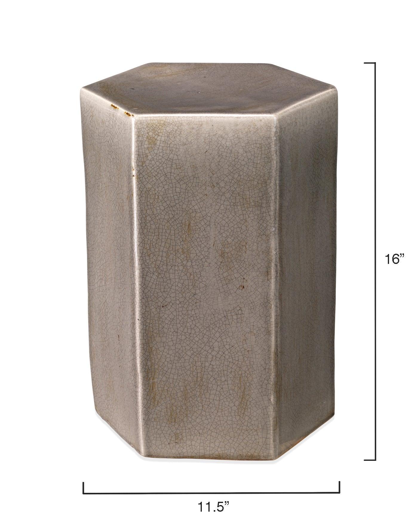 Porto Small Grey Ceramic Mid Century Modern Side Table Side Tables Sideboards and Things By Jamie Young