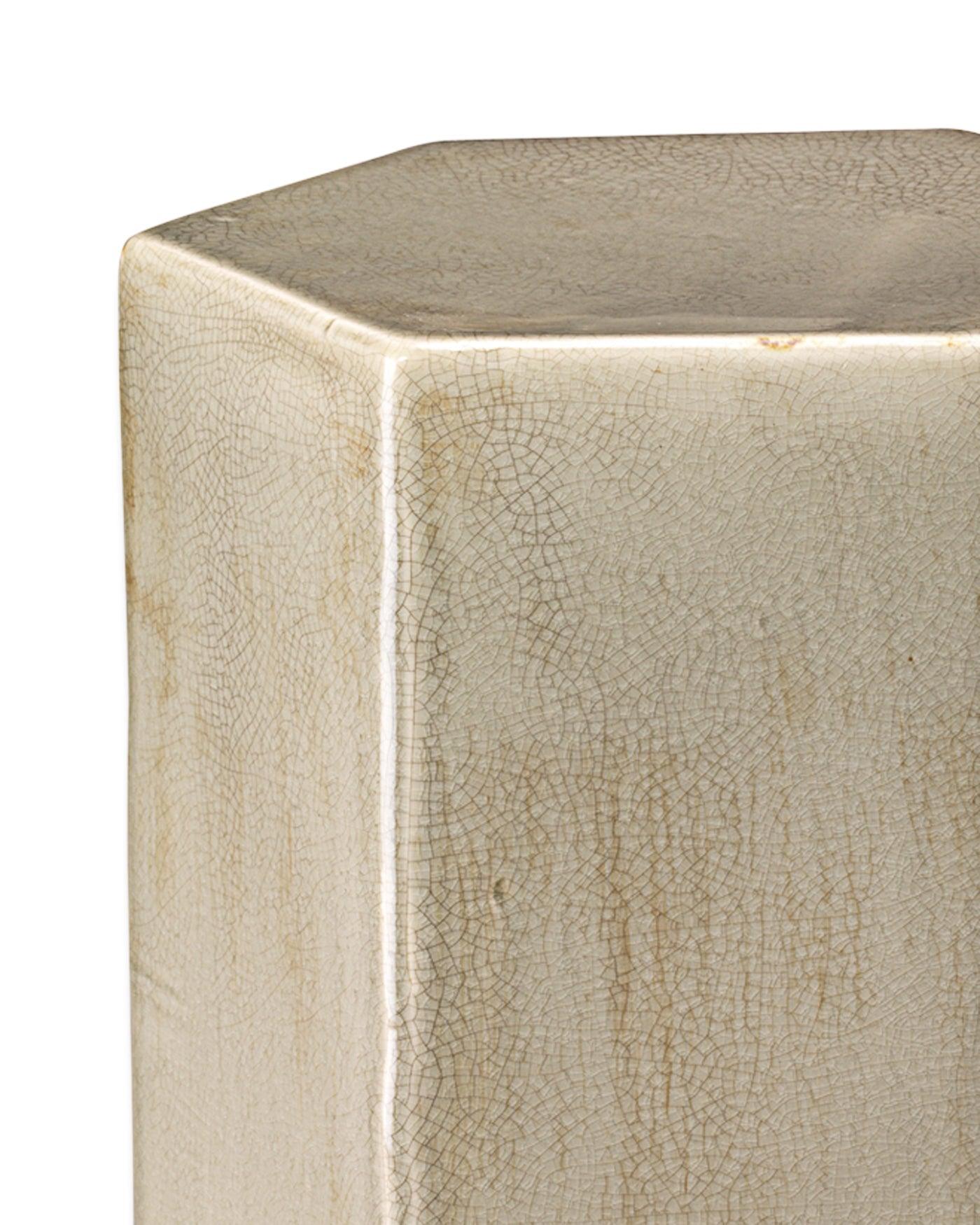 Porto Small Taupe Ceramic Mid Century Modern Side Table Side Tables Sideboards and Things By Jamie Young