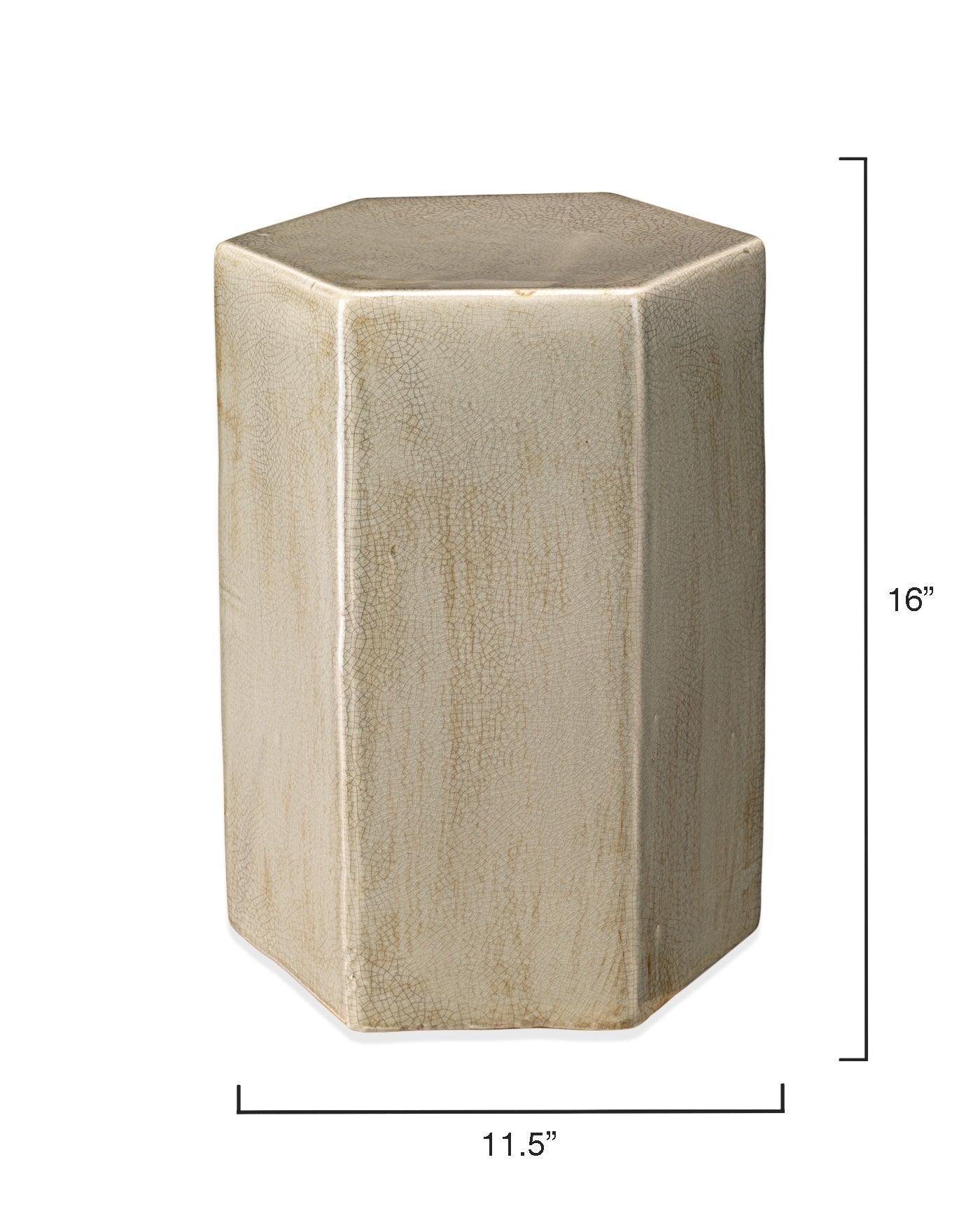 Porto Small Taupe Ceramic Mid Century Modern Side Table Side Tables Sideboards and Things By Jamie Young