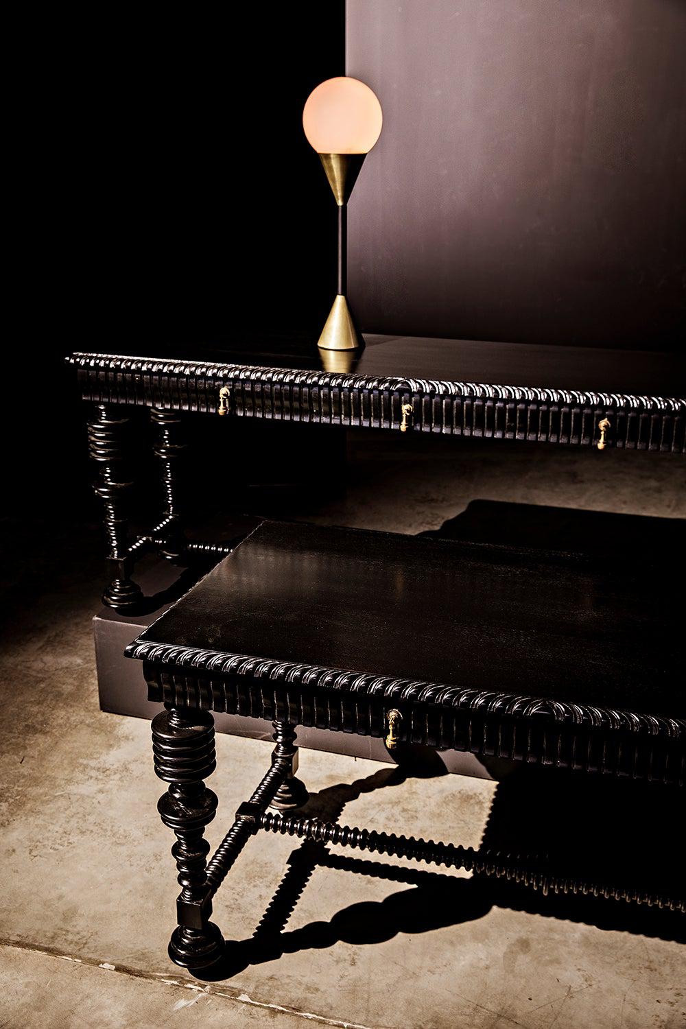 Portuguese Console, Hand Rubbed Black-Console Tables-Noir-Sideboards and Things