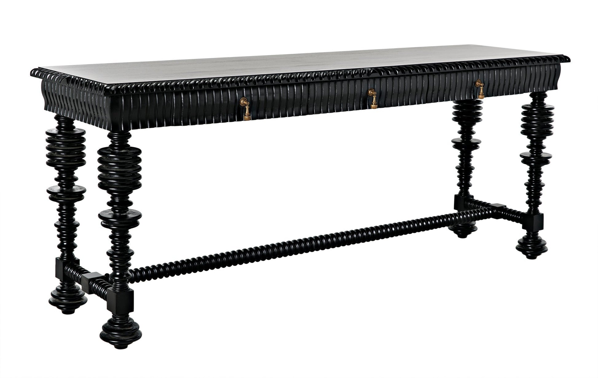 Portuguese Console, Hand Rubbed Black-Console Tables-Noir-Sideboards and Things