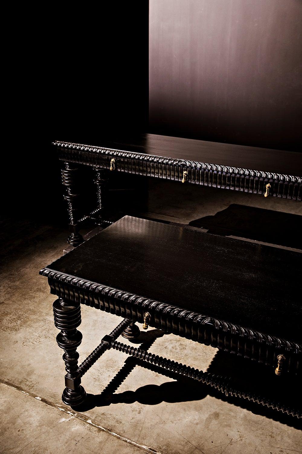 Portuguese Console, Hand Rubbed Black-Console Tables-Noir-Sideboards and Things