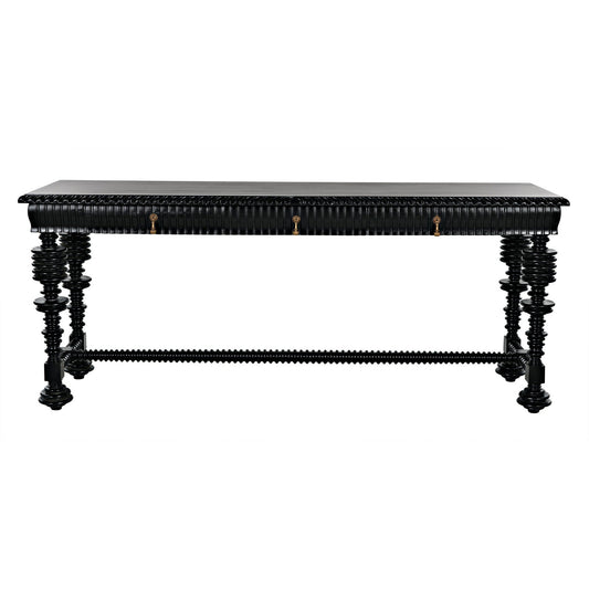 Portuguese Console, Hand Rubbed Black-Console Tables-Noir-Sideboards and Things