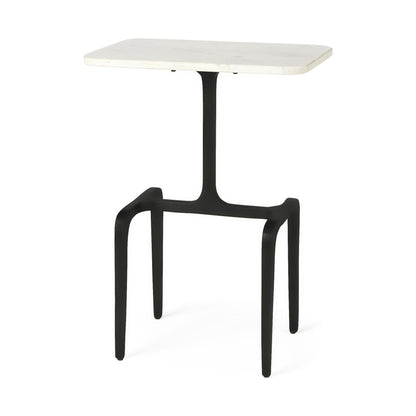 Mercana Preston White Marble Top Accent Table