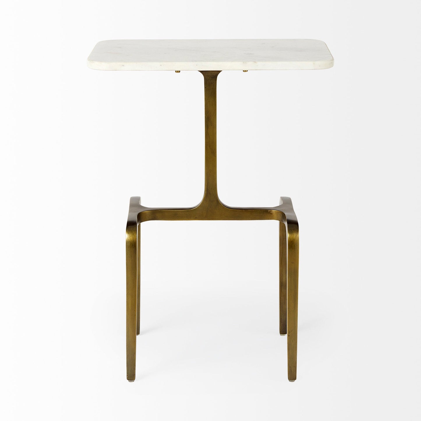 Mercana Preston White Marble Top Accent Table