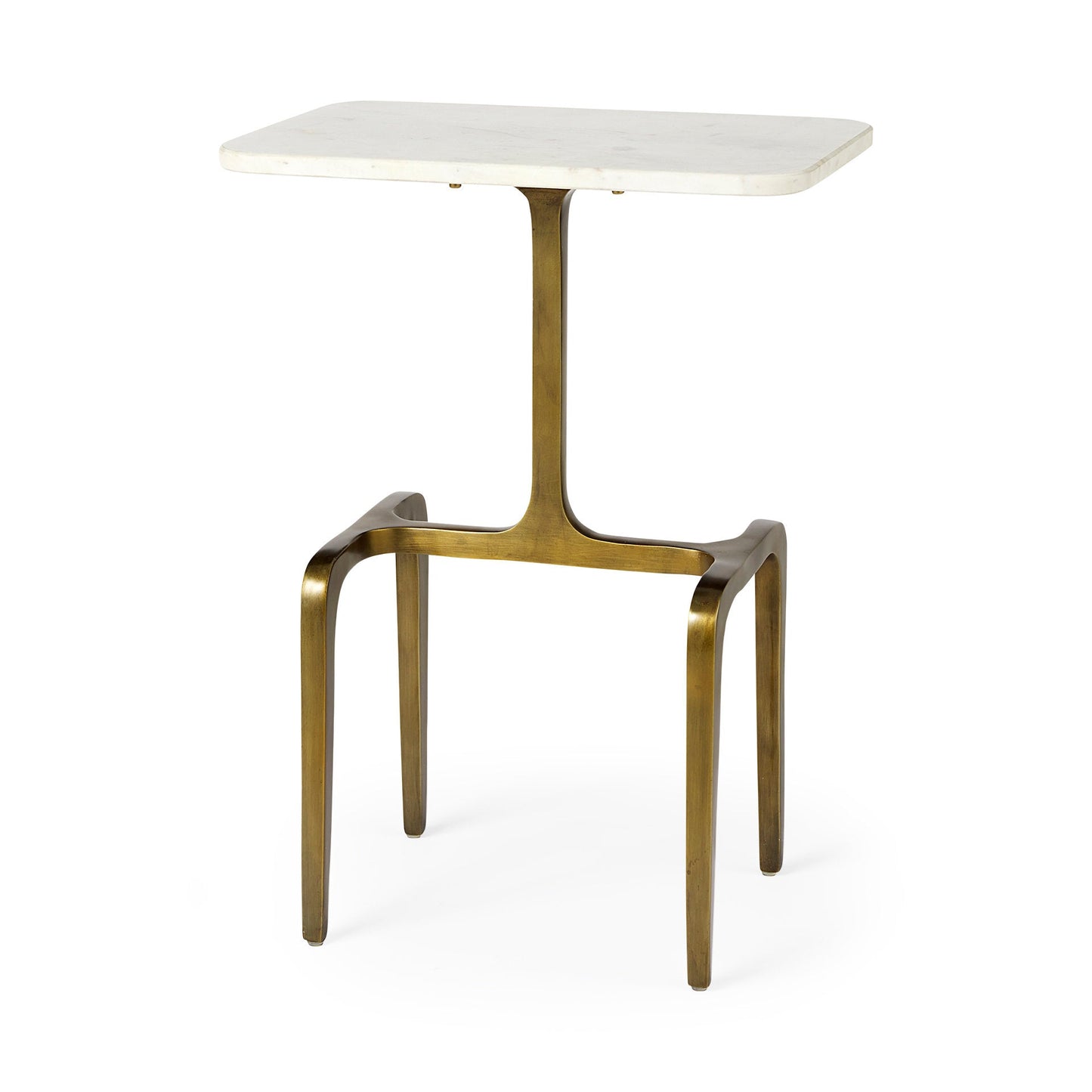 Mercana Preston White Marble Top Accent Table