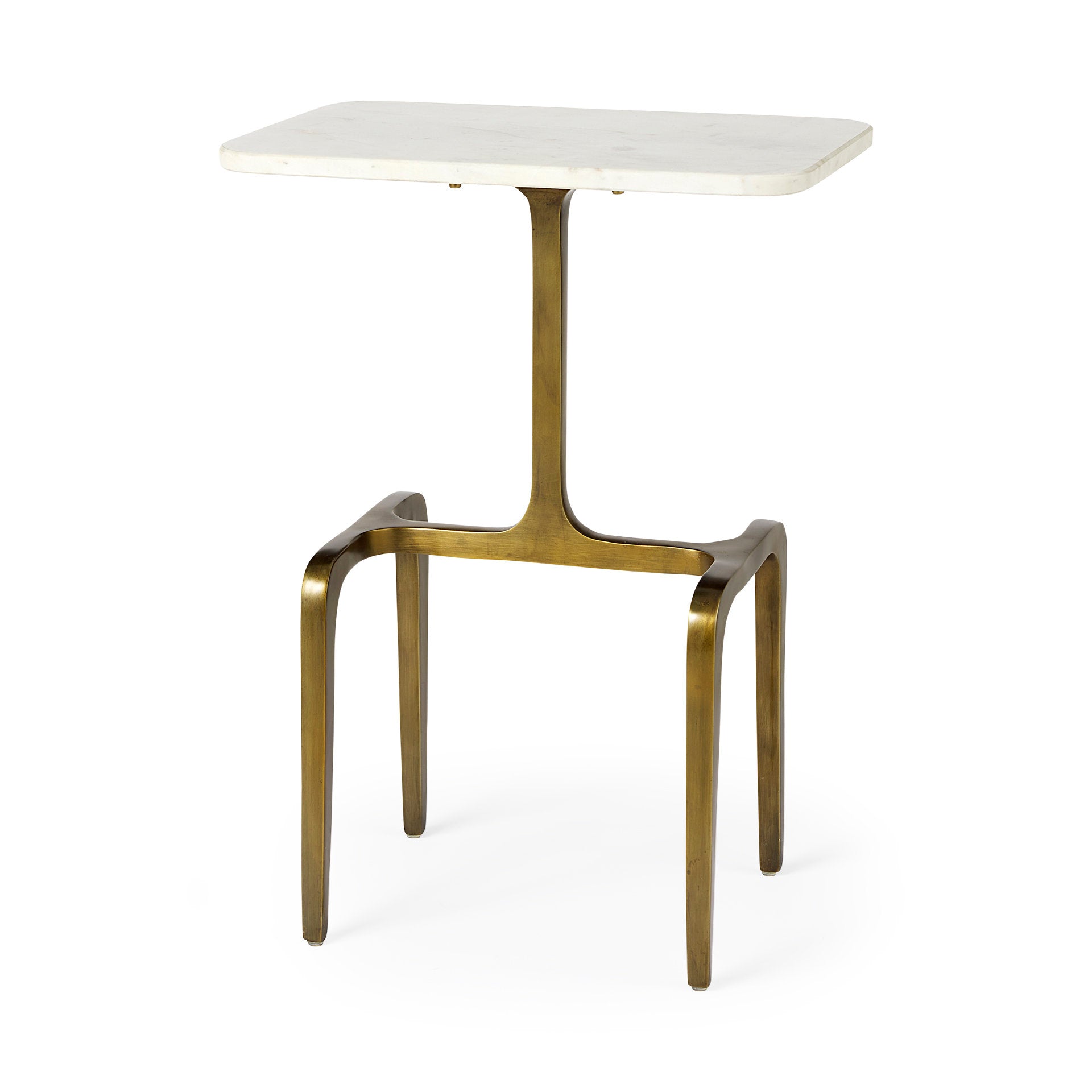 Mercana Preston White Marble Top Accent Table