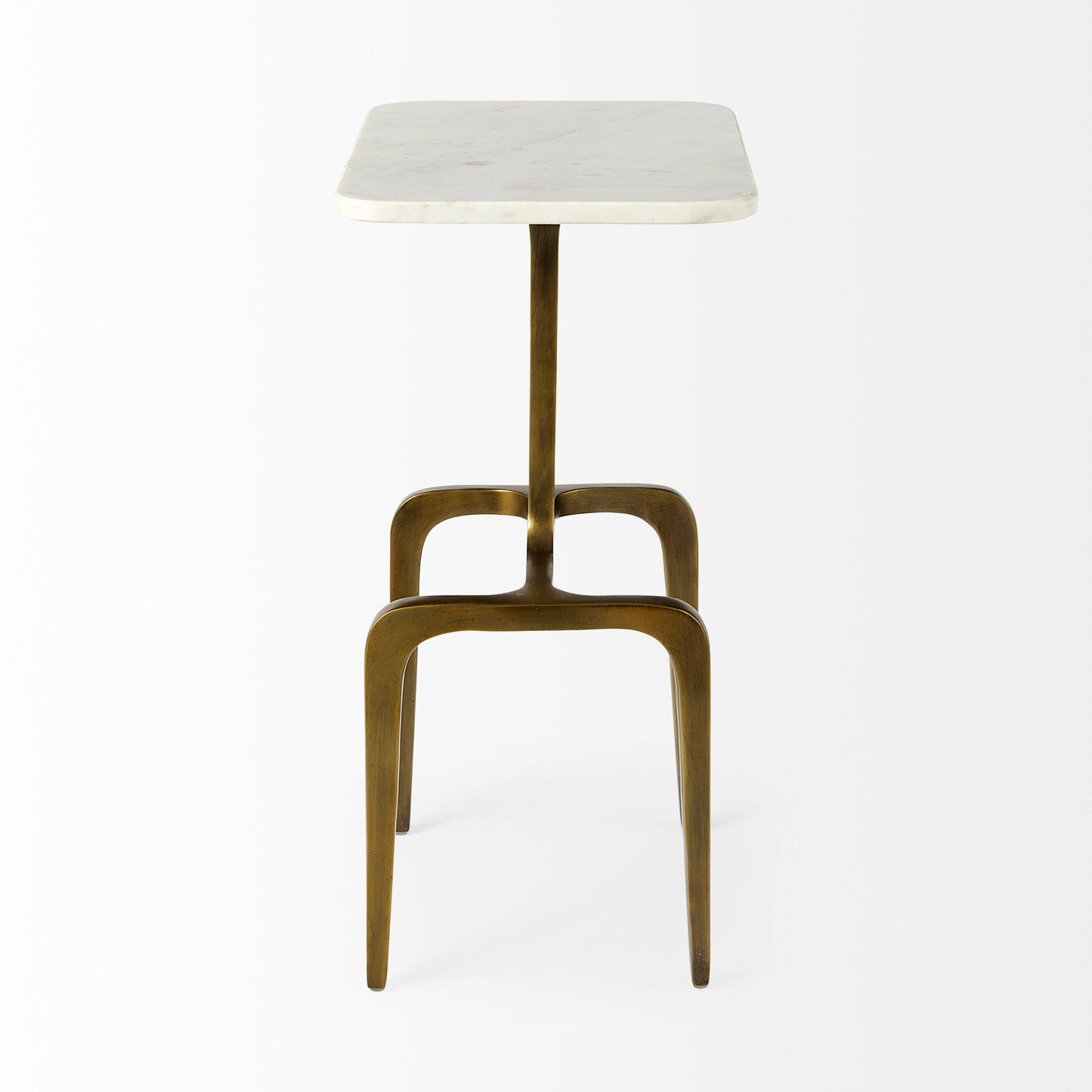 Mercana Preston White Marble Top Accent Table