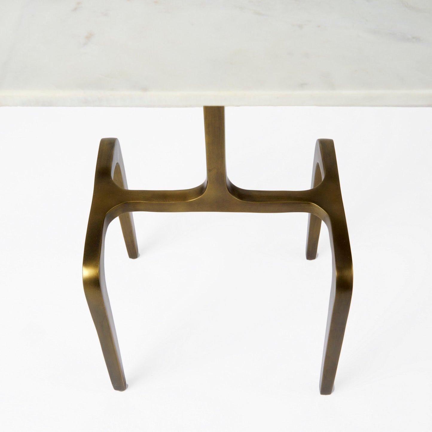 Mercana Preston White Marble Top Accent Table