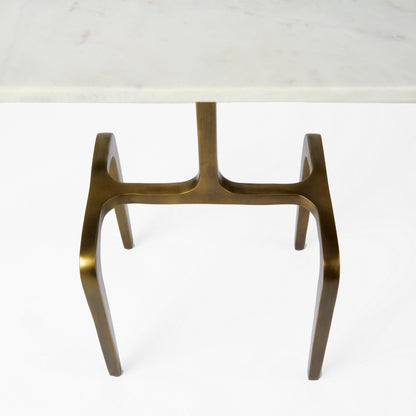 Mercana Preston White Marble Top Accent Table