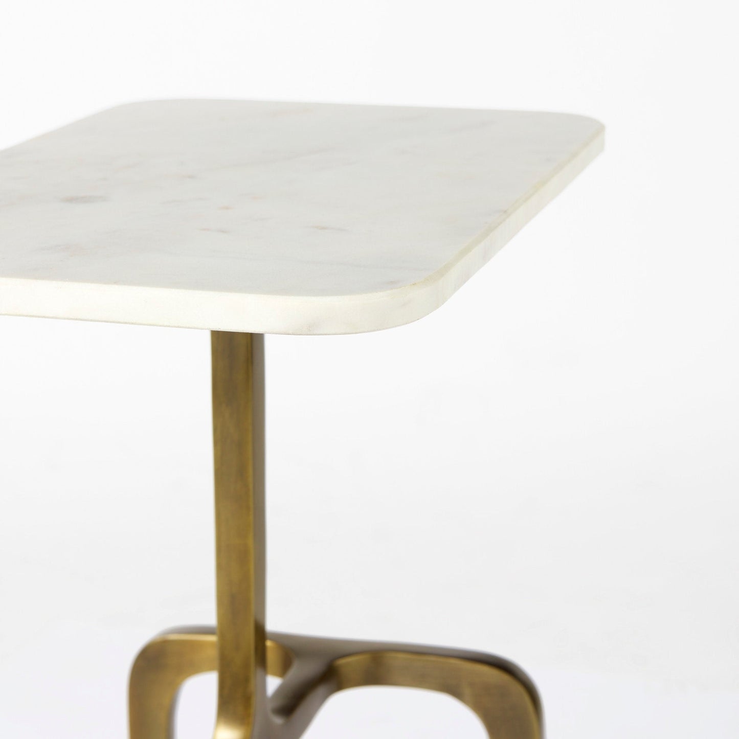Mercana Preston White Marble Top Accent Table