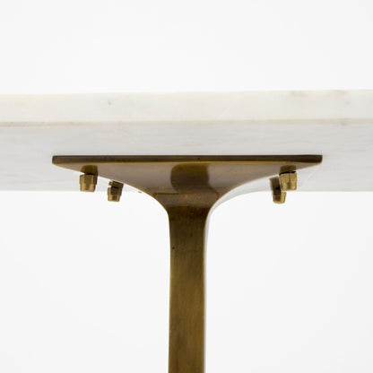 Mercana Preston White Marble Top Accent Table