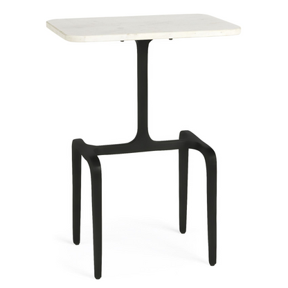 Mercana Preston White Marble Top Accent Table