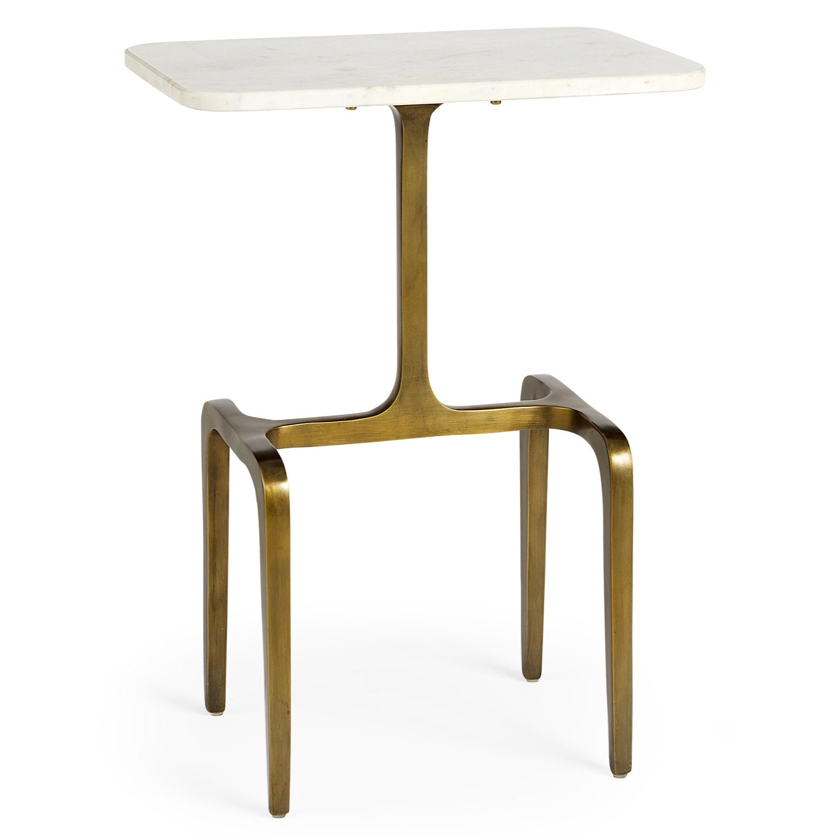 Mercana Preston White Marble Top Accent Table