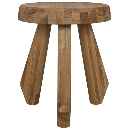 Priam Teak Wood Stool-Poufs and Stools-Noir-Sideboards and Things