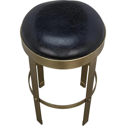 Prince Steel & Leather BarStool with Brass