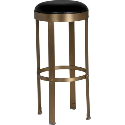 Prince Steel & Leather BarStool with Brass
