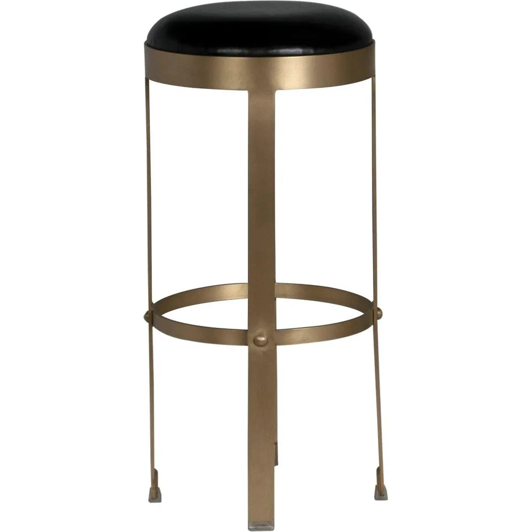 Prince Steel & Leather BarStool with Brass