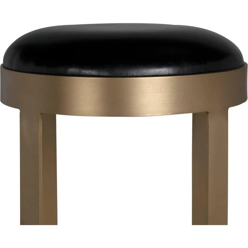 Prince Steel & Leather BarStool with Brass