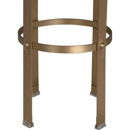 Prince Steel & Leather BarStool with Brass
