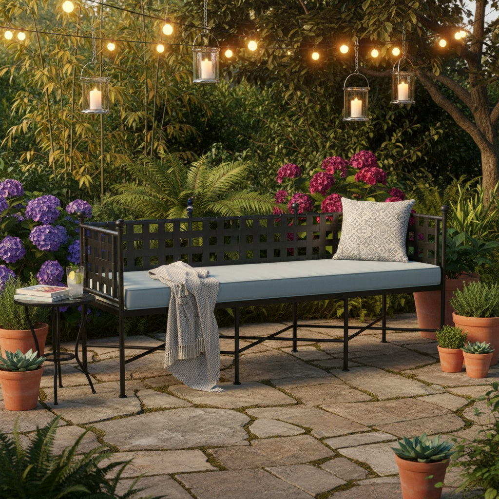 Provence Sunbrella Outdoor Bench -- view 2