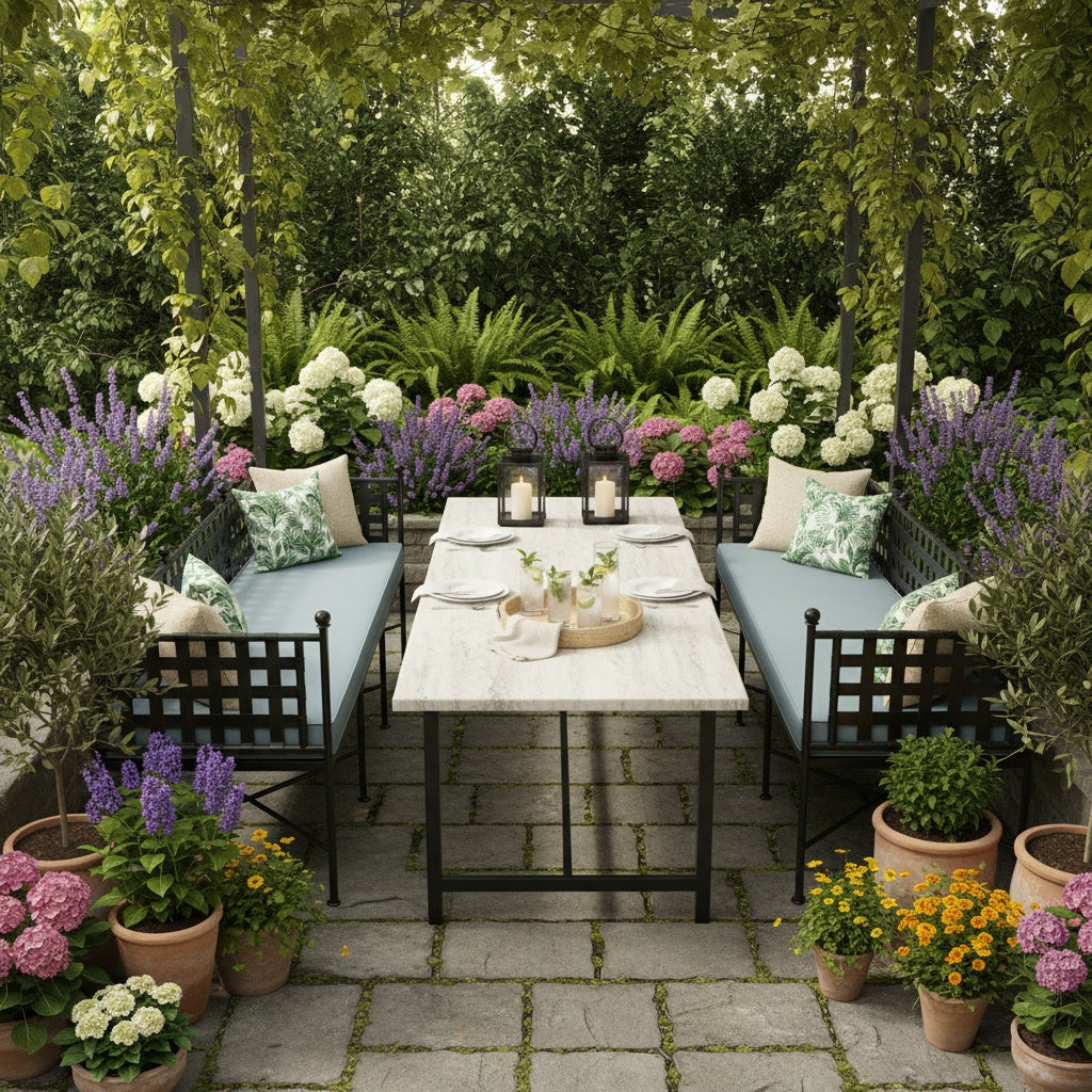 Provence Sunbrella Outdoor Bench -- view 3