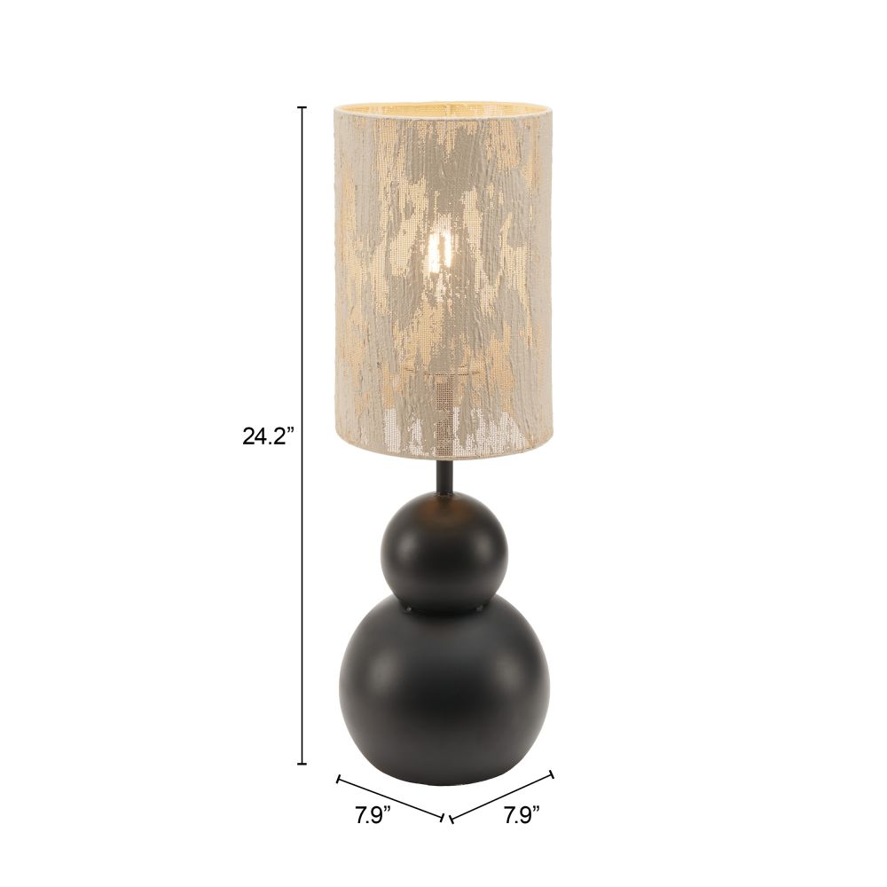 Zuo Modern Pupen Steel Black Table Lamp