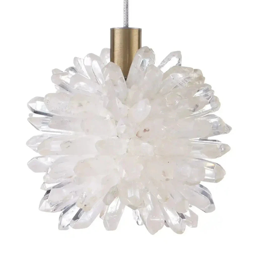 Purity Quartz Light Radiates Warm Glow Pendant