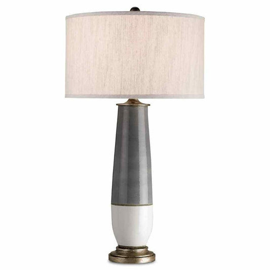 Pyrite Bronze Gray White Crackle Urbino Table Lamp Table Lamps Sideboards and Things By Currey & Co