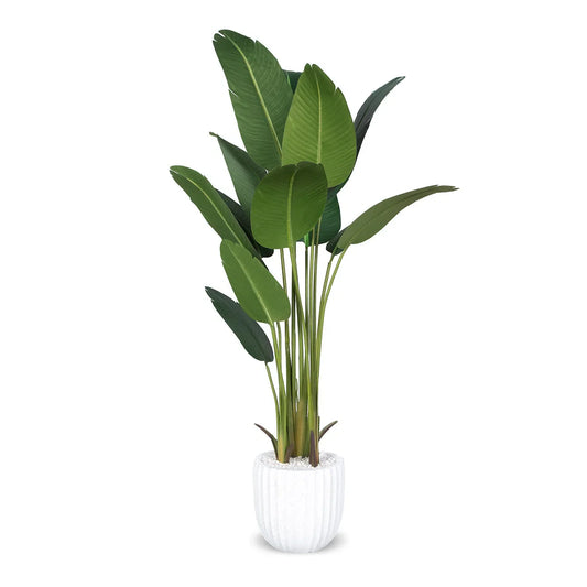 Faux Botanical Indoor Traveler's Palm Planter