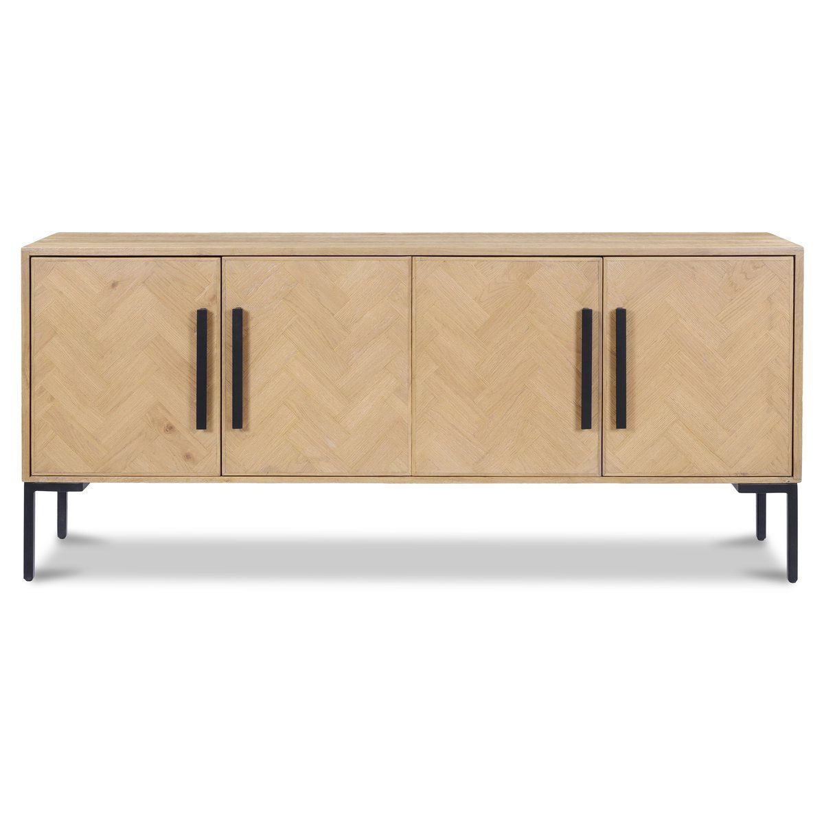 Fishbone Reclaimed Wood Four Doors Sideboard