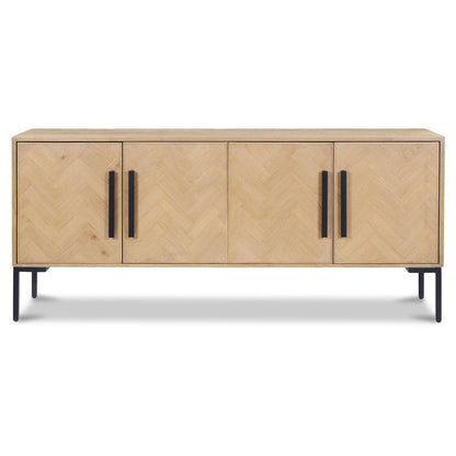 Fishbone Reclaimed Wood Four Doors Sideboard