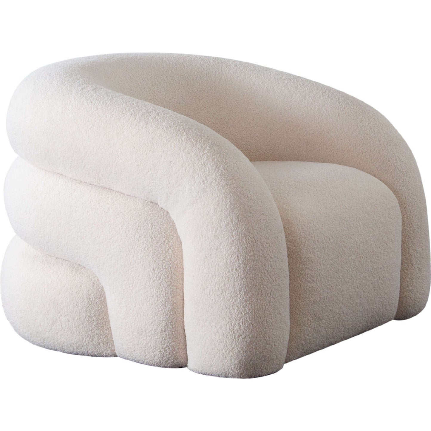 Quantum Swivel Accent Chair in Ivory Sherpa