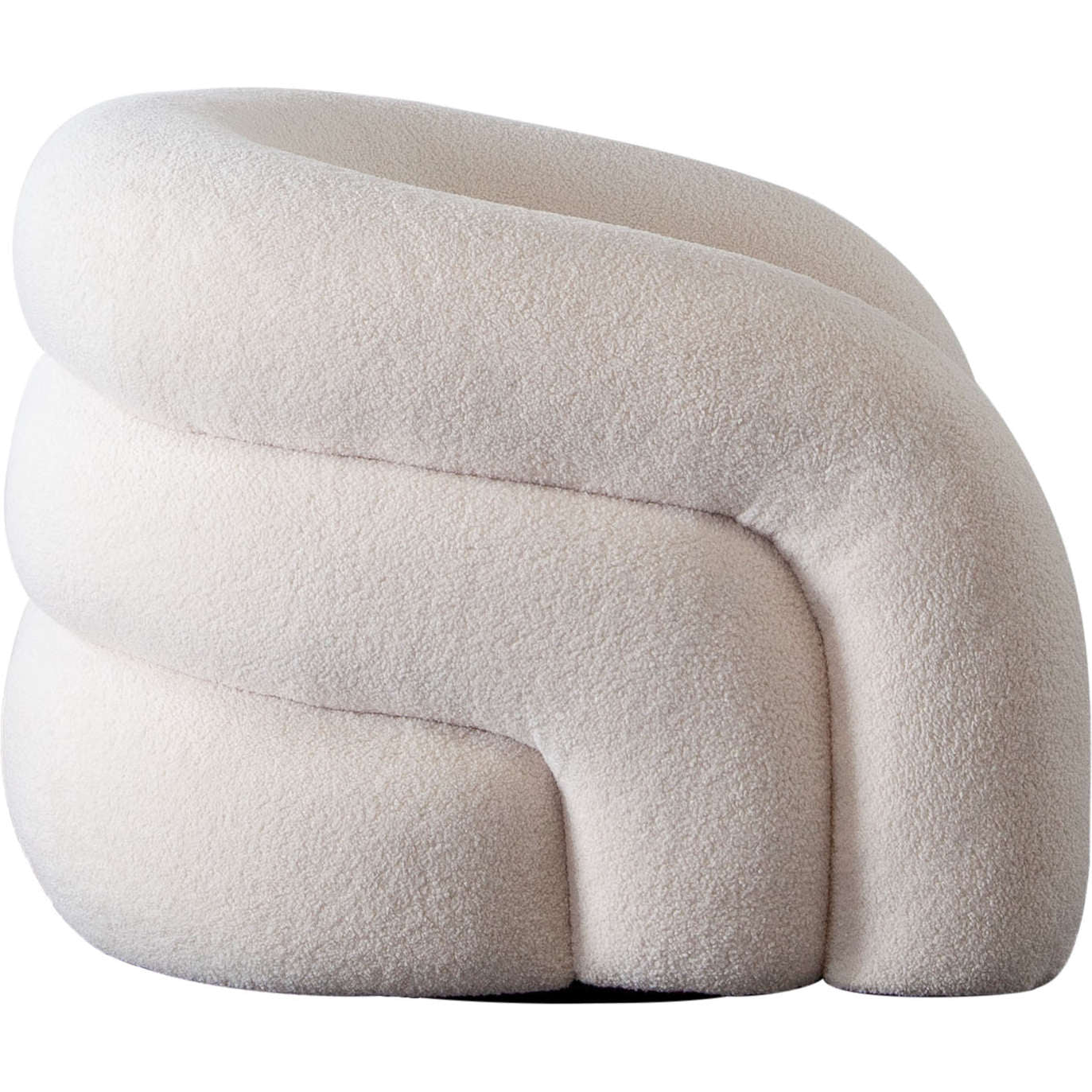 Quantum Swivel Accent Chair in Ivory Sherpa