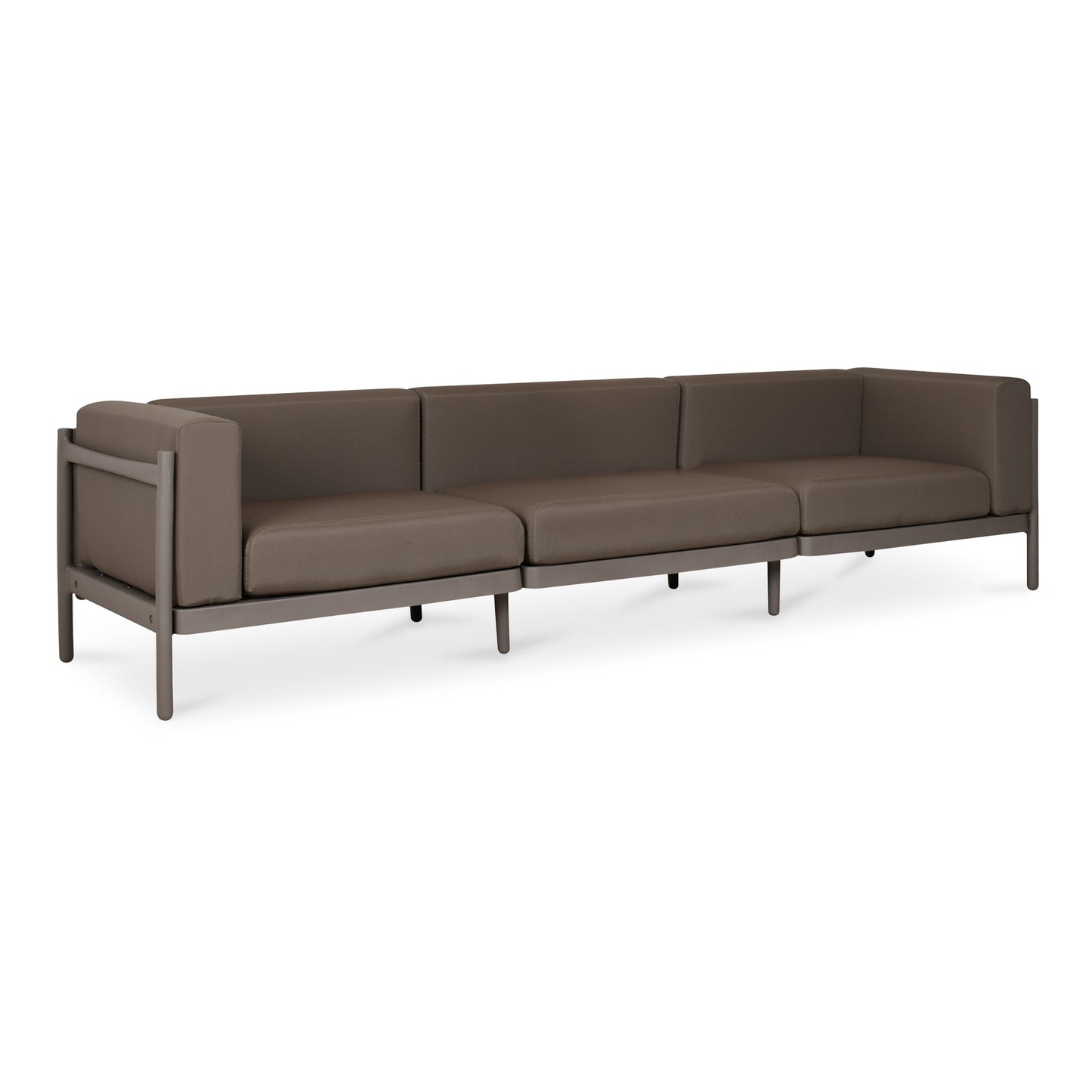 Suri Polyester and Polypropylene Coffee Brown Outdoor 3-Seat Sofa