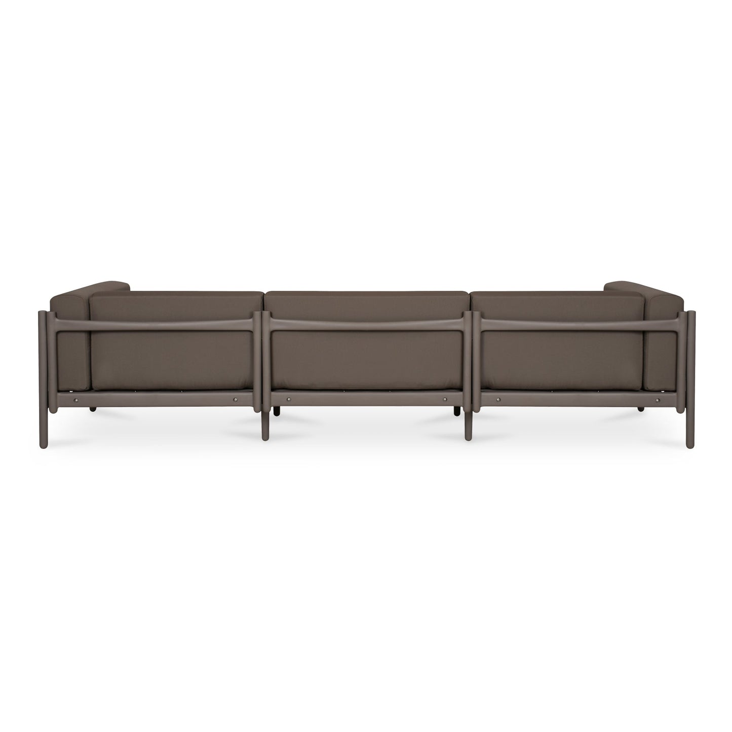 Suri Polyester and Polypropylene Coffee Brown Outdoor 3-Seat Sofa