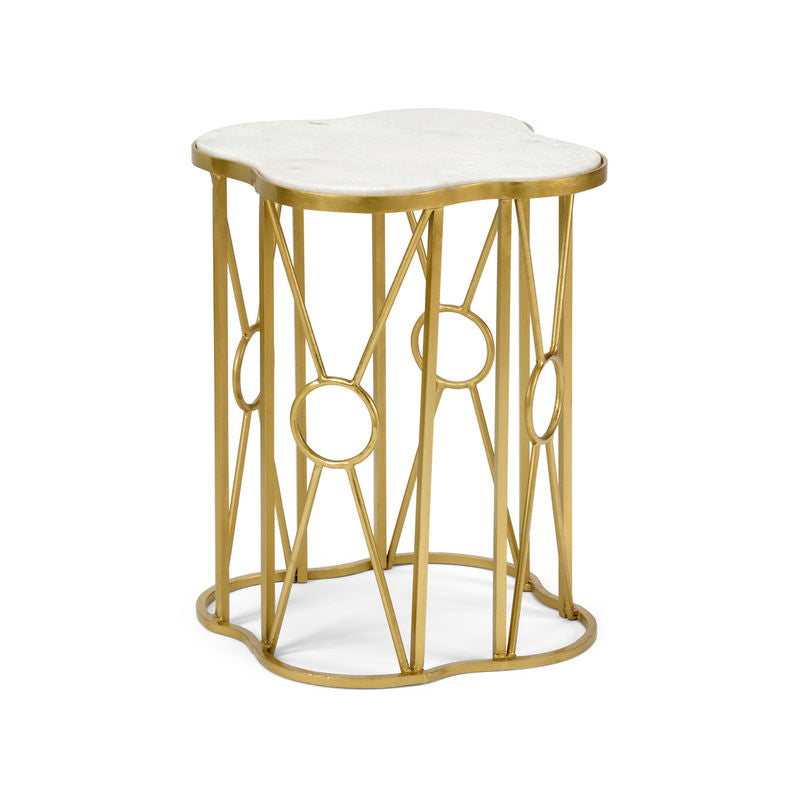 Wildwood Quadrafoil Marble Top Side Table