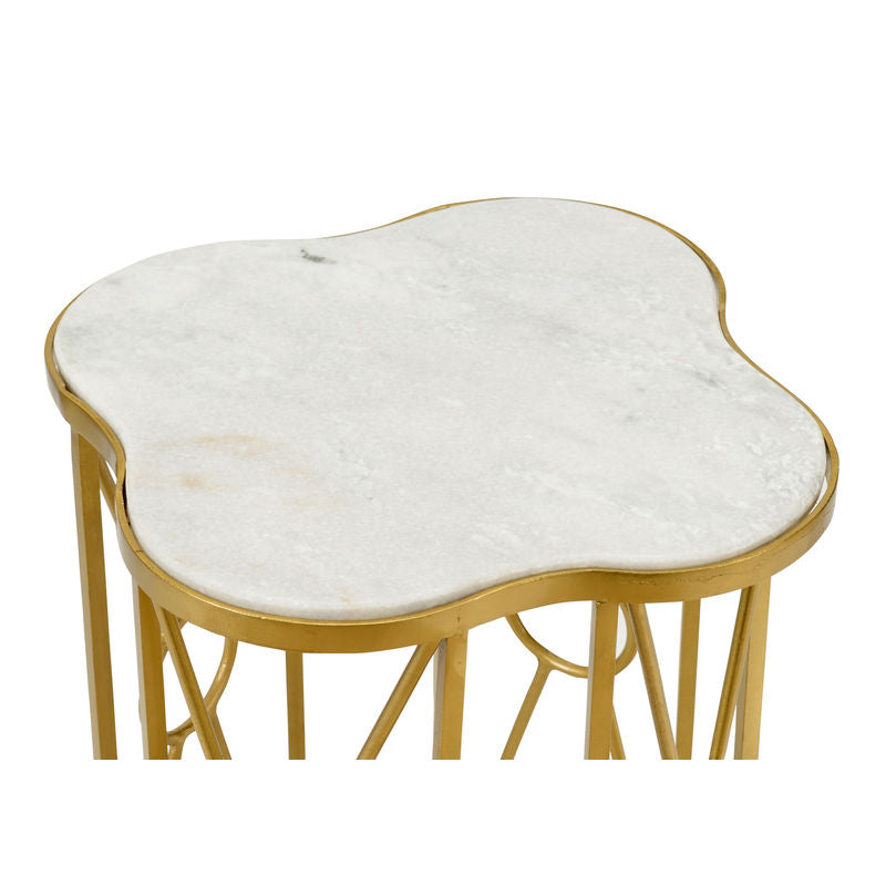 Wildwood Quadrafoil Marble Top Side Table